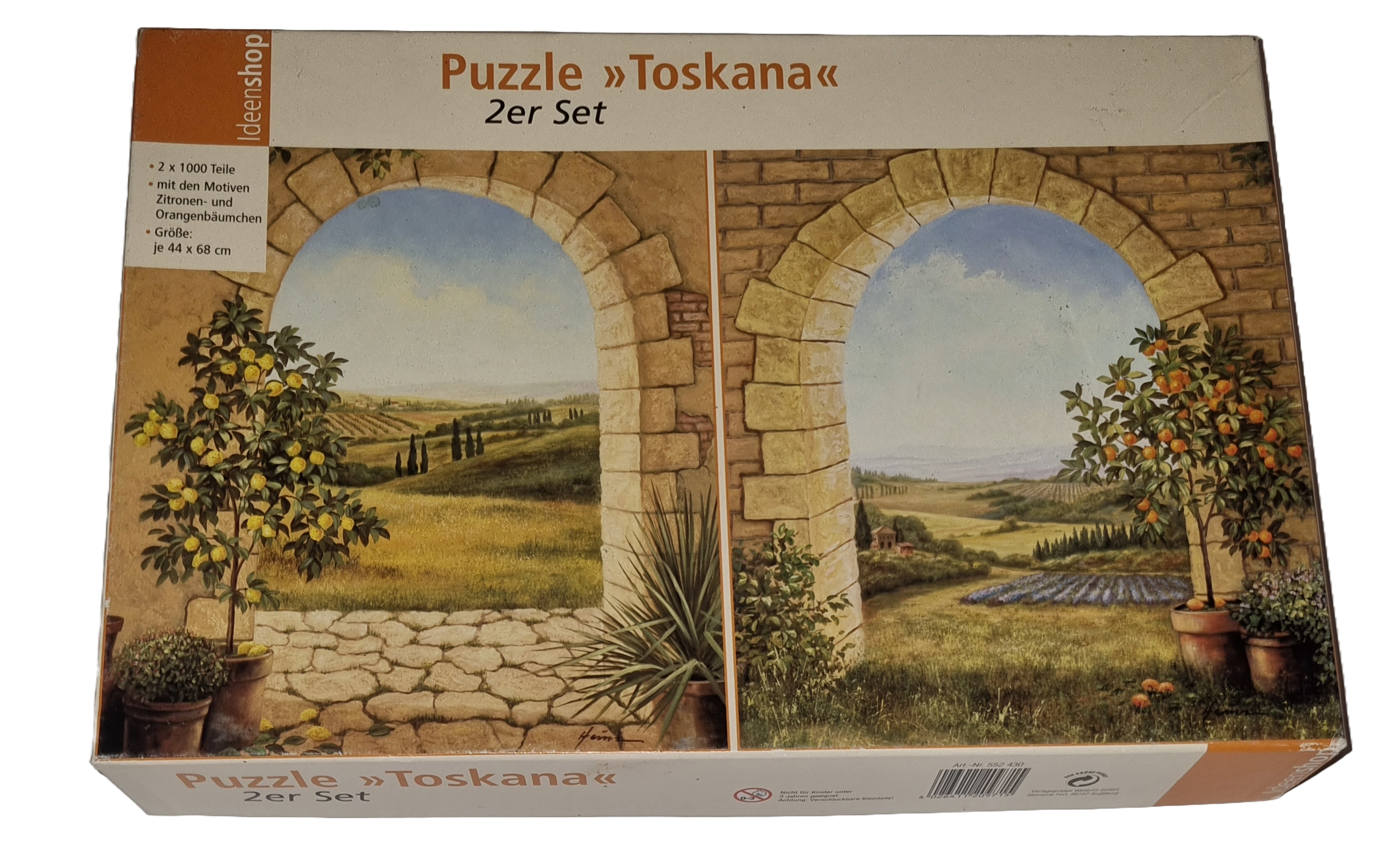 Weltbild Ideenshop Puzzle 2x1000 Teile 552430 Toskana Zitronen- und Orangenbäumchen